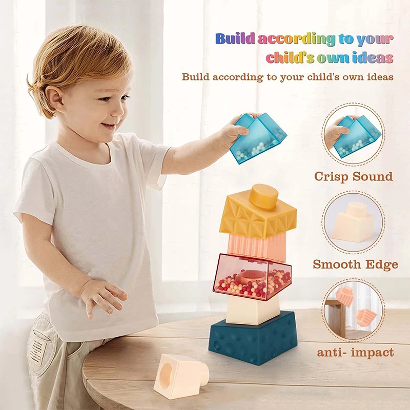 Irregular layered baby balanced stacking height 0-1 year old newborn early education building block toys