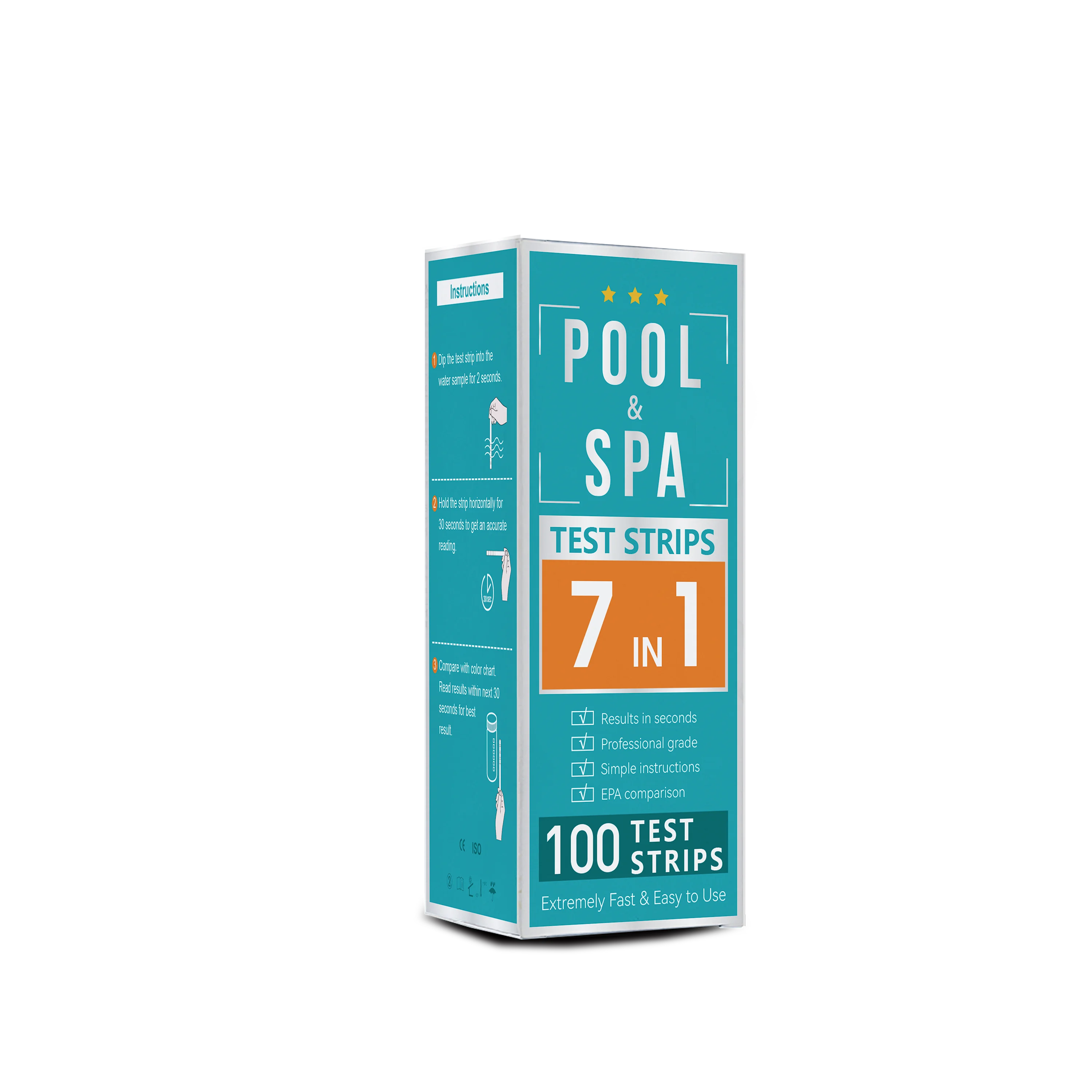 7 in 1 Swimming Pool Spa Hot Tub  Water test Strips Saltwater Pool test Strips