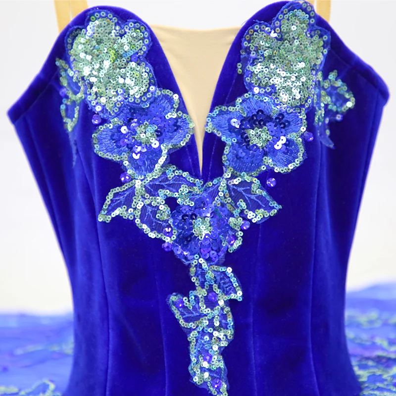 T0345 Wholesale Blue Professional Ballet Tutus Dance Skirt Adult Women Dancewear Classical Costumes Ballet Tutu Dress