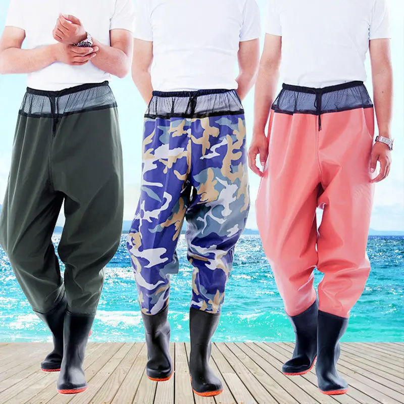 TX634 Wholesale Outdoor Cycling Pants Rainproof Waterproof PVC Motorcycle Cycling Pants Fishing Pants Single-Person Rainwear