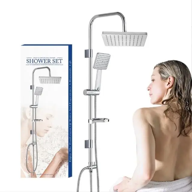 Wall-Mounted Bathroom Faucet Accessories Shower Head Set & Seat Premium Shower Experience