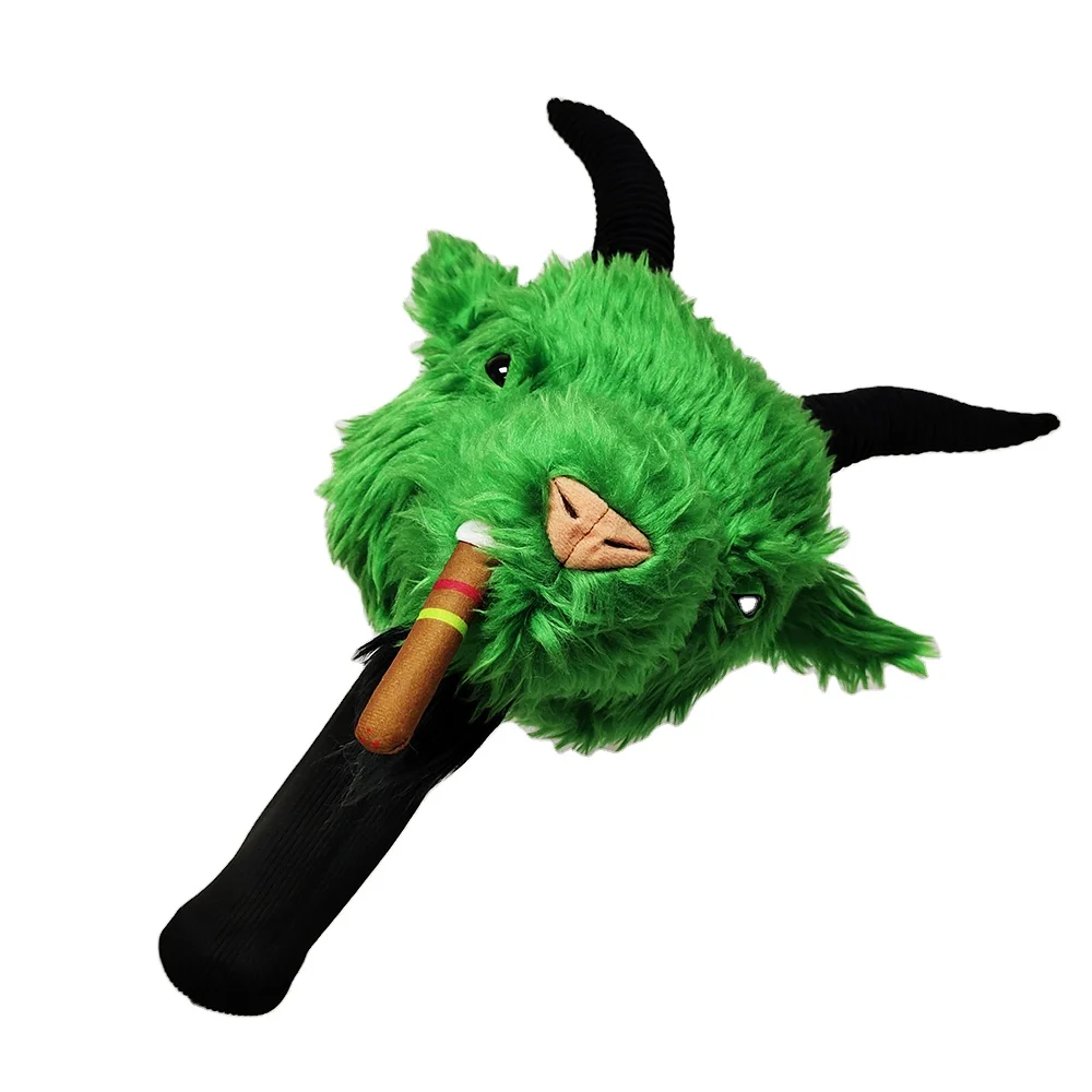 Durable Cute Goat Golf Head Cover Long Neck Knit Sock Style for Driver Wood Club Cartoon Design Golf Headcover