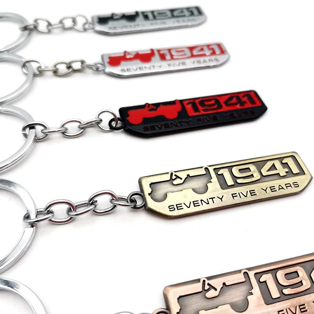 Suitable for Jeep Jeep Wrangler 1941 Willis 75th Anniversary Metal Keychain Pendant Wholesale in Stock