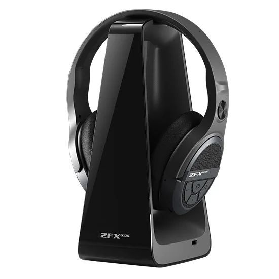 Factory direct supply High audio quality  2.4G Low Latency Wireless TV Headphone with rechargeable docking station