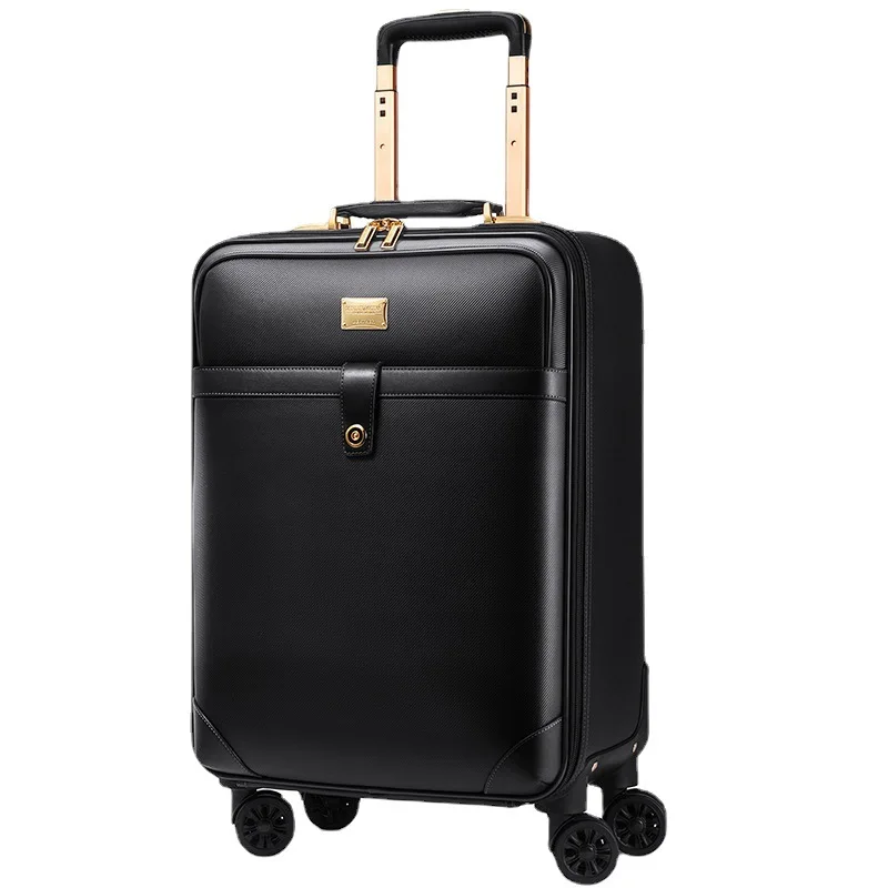 Scratch-Resistant  Carry-Ons Leather Suitcase Travel Trunk  Leather Suitcase Wholesale