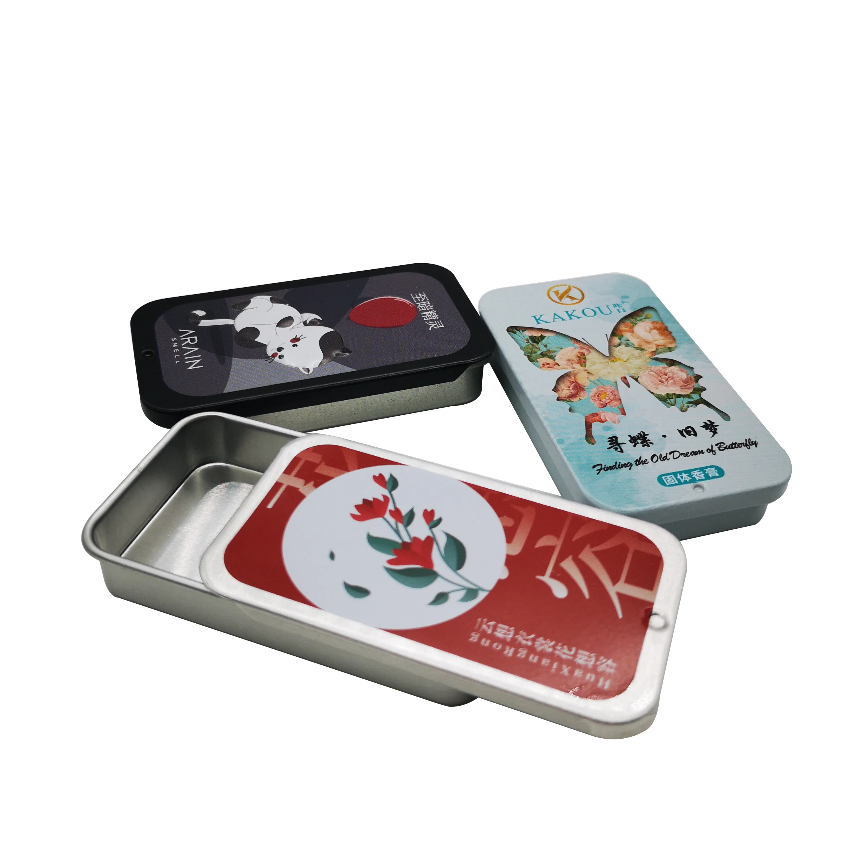 New hot selling products luxury rectangular Aluminum Tin Cans hand cream slide tin box with lid