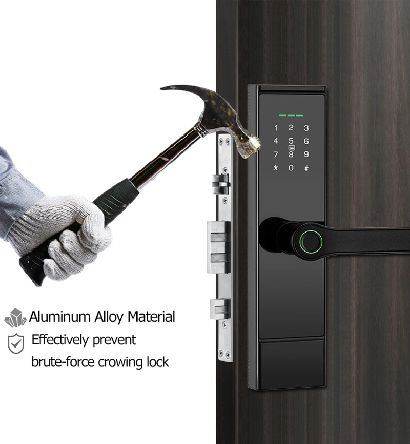 Wireless Wifi APP Remote Controlled Digital  Hotel Tuya Smart Fingerprint Anti Theft Home Electronics Smart Security Door Lock