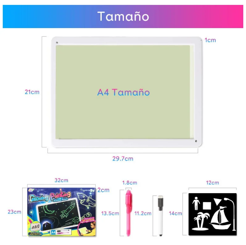 Рисование с подсветкой веселый Детский граффити картина светящаяся 3D флуоресцентная доска для рисования
