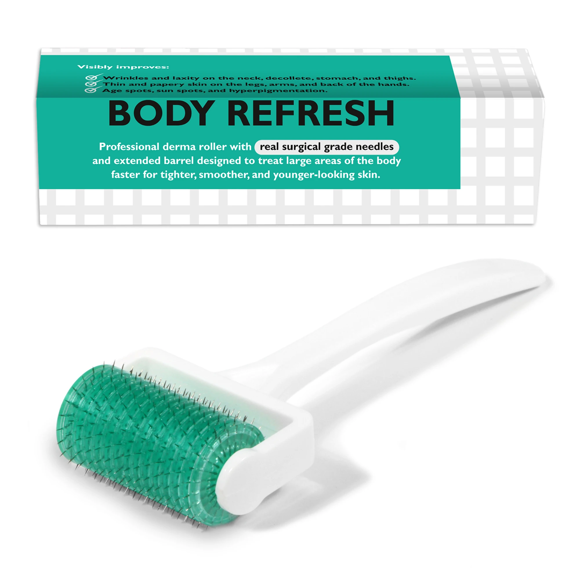 Private Label Abdomen Roller  Non-Replaceable Head 360 Titanium Needles Abdomen Roller for Women Stretch Marks