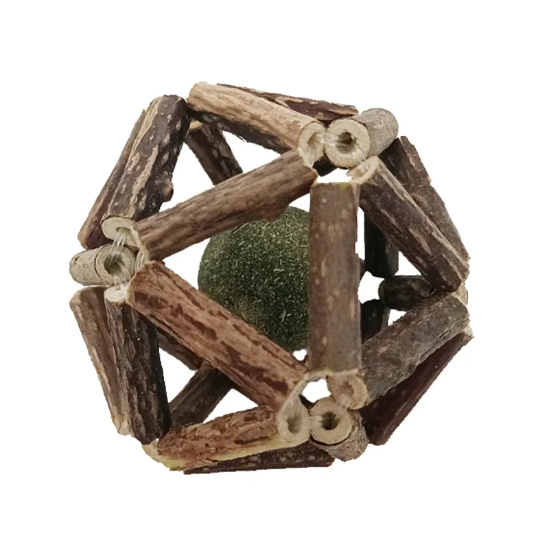 Catnip Toys  Natural Silvervine Stick Catnip Ball&Bell Ball-Cat Toys for Indoor Cats- Cleaning Teeth Molar Tools  Cat Chew Toy