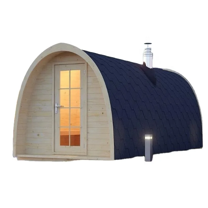 Solid Wood Sauna Pod for 12 Persons Outdoor Dry Sauna Room for Sale