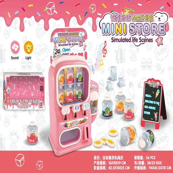 Kids vending machine Store toy Seller play toys with sound and light for children