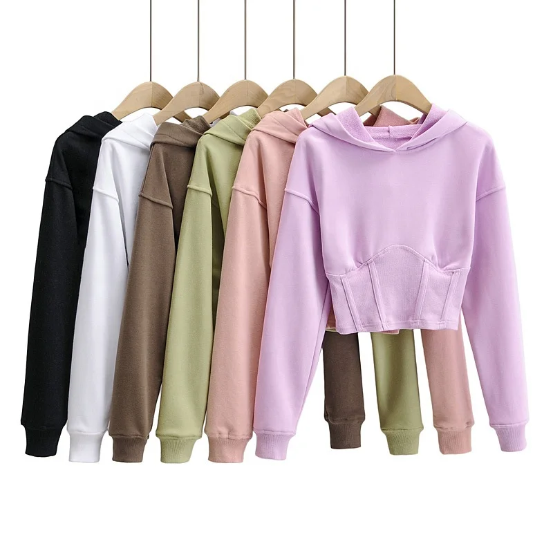 
TG040 Korean Slim Candy Color long sleeve clothing displays hoodies top spring women clothing 2021 