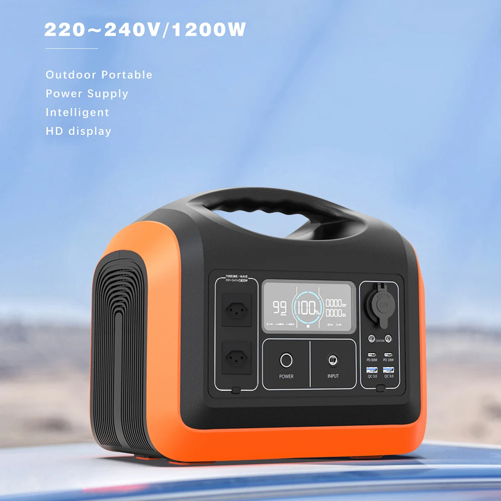 Manufacture Tragbare LiFePO4 Battery Bank Charge Portable Power Station 1200W Solar Generator 220V Powerstation 1000 Watt