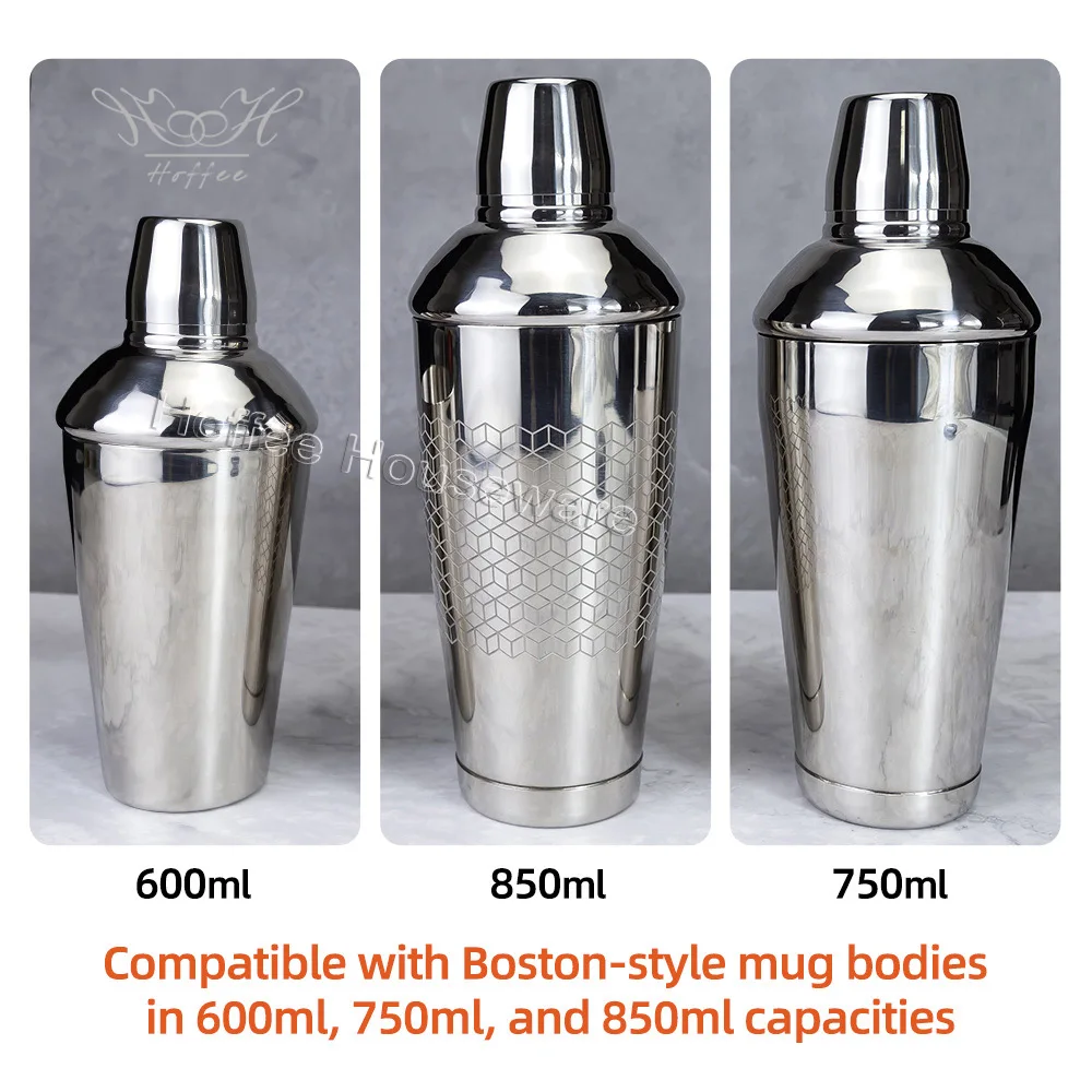 New Design 3 Piece Cobbler Cocktail Shaker 18/8 Stainless Steel Drinkware Mixing Glass Bartender Mixer Tools Bar Shaker