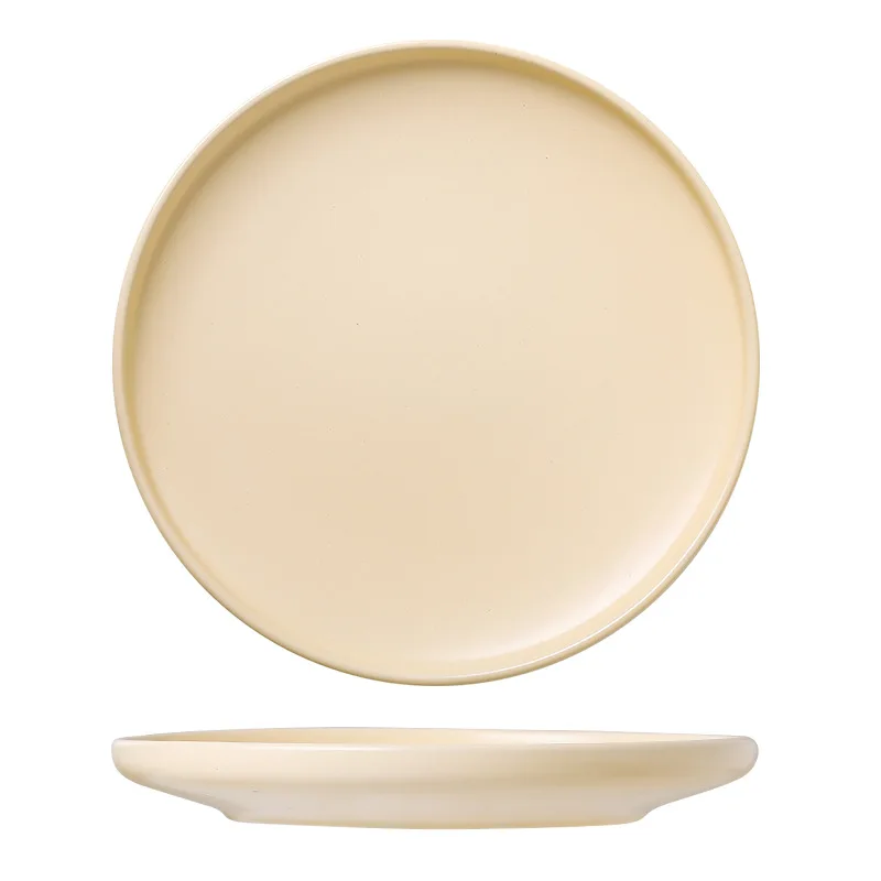 New Round Green Plates luxury Ceramic Plate Set White Charger Plate 10 Inch