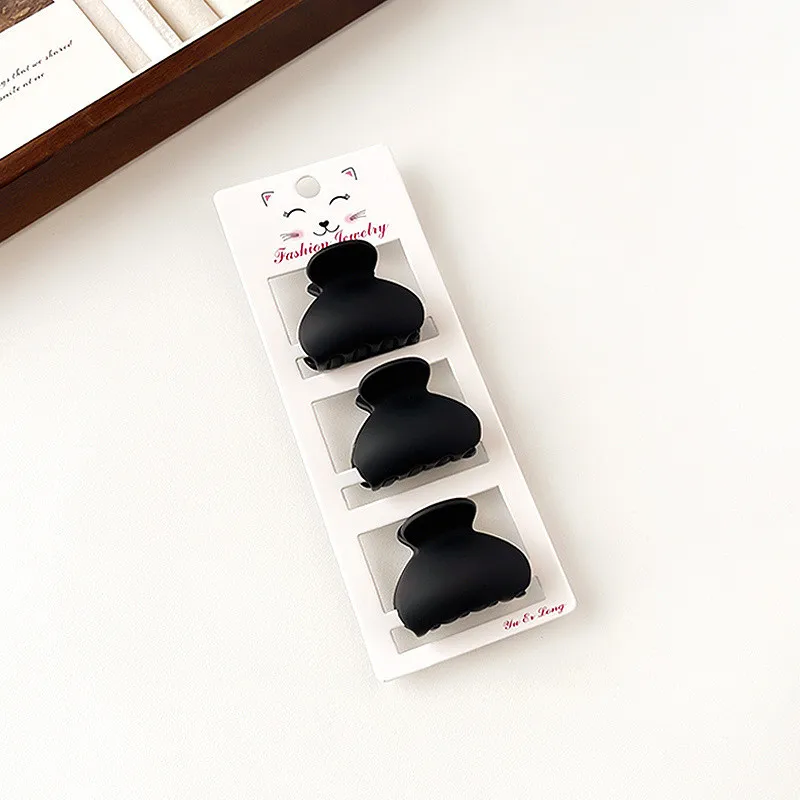 Fashion Coffee Color Small Size 3Pcs/Set Matte Plastic Hair Claws Flowers Square Ponytail Hair Clips Wholesale