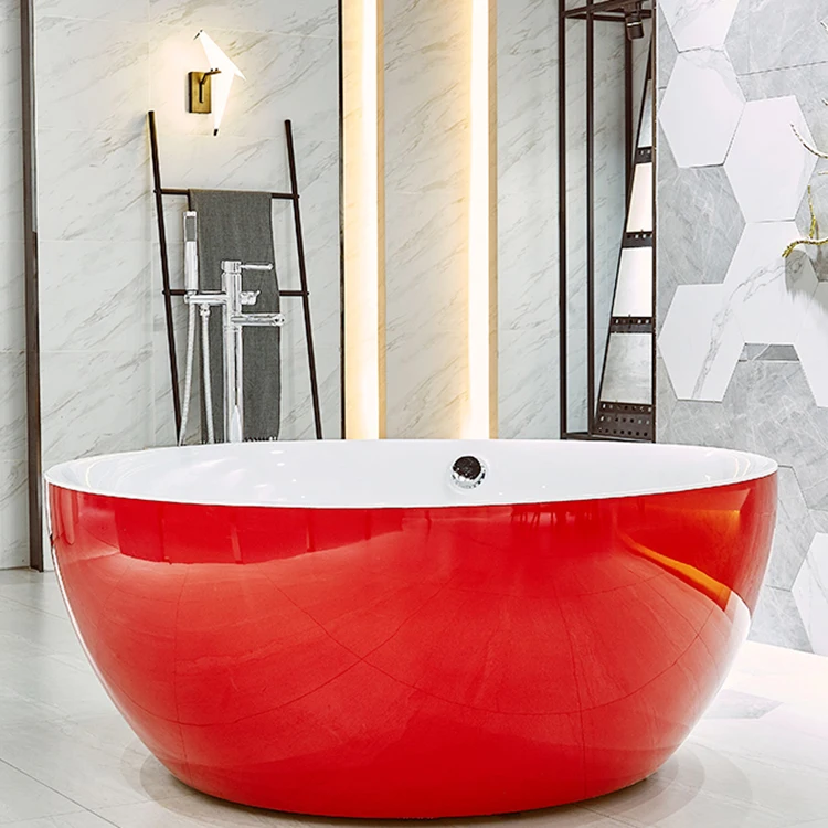 
2 person soaking acrylic bath tub big round bathtub 