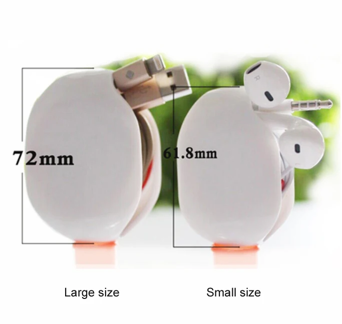 
Custom logo retractable earphone headphone cable winder organizer cord 