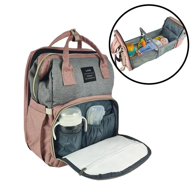 Customized baby Bags for Mom Diaper Bag Backpack With Changing Station Large Bag With Foldable Baby Bed Maternity Mummy Nappy