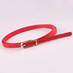 new style lots of colors decoration PU material cheap price thin belt for women