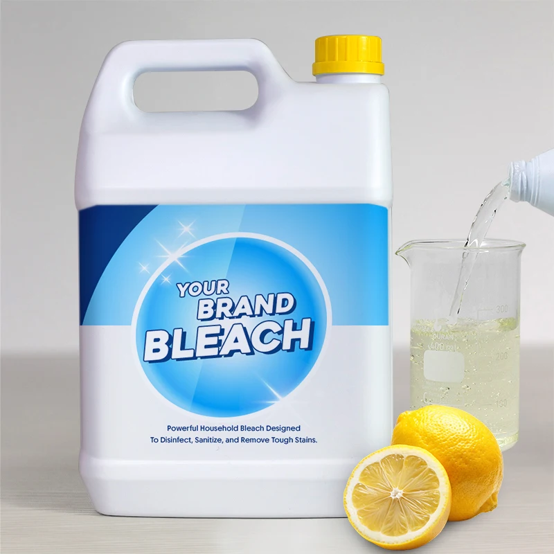 OEM Standard Lemon Bleaching Liquid 10kg Regular without CTN Factory Price Fresh and Clean Bleach