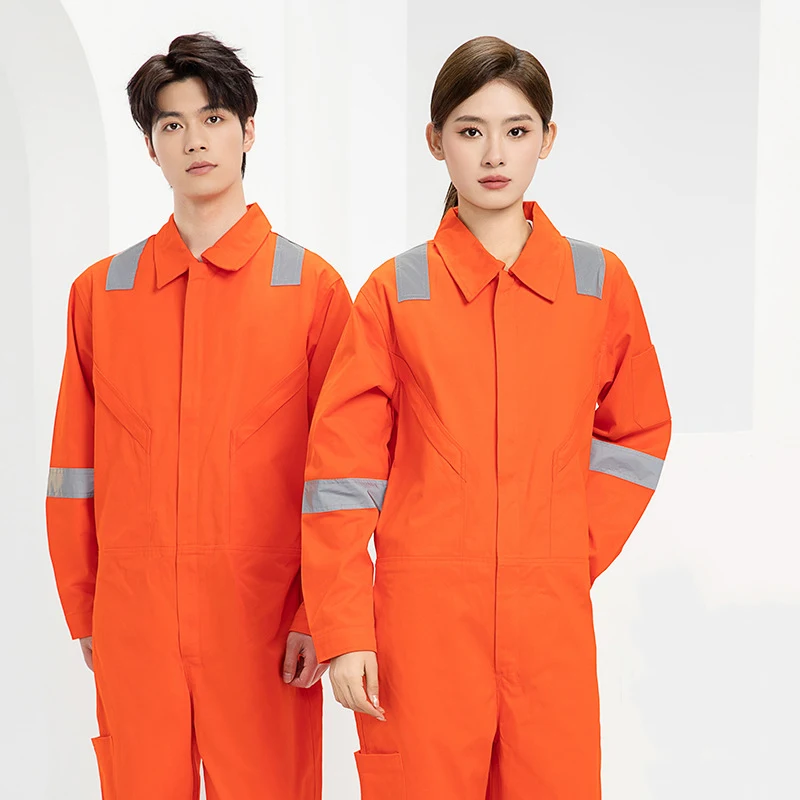 Custom Labor Protection Factory Clothes Safety One Piece Workwear Overalls for Men and Women Reflective Strip Workwear Uniform