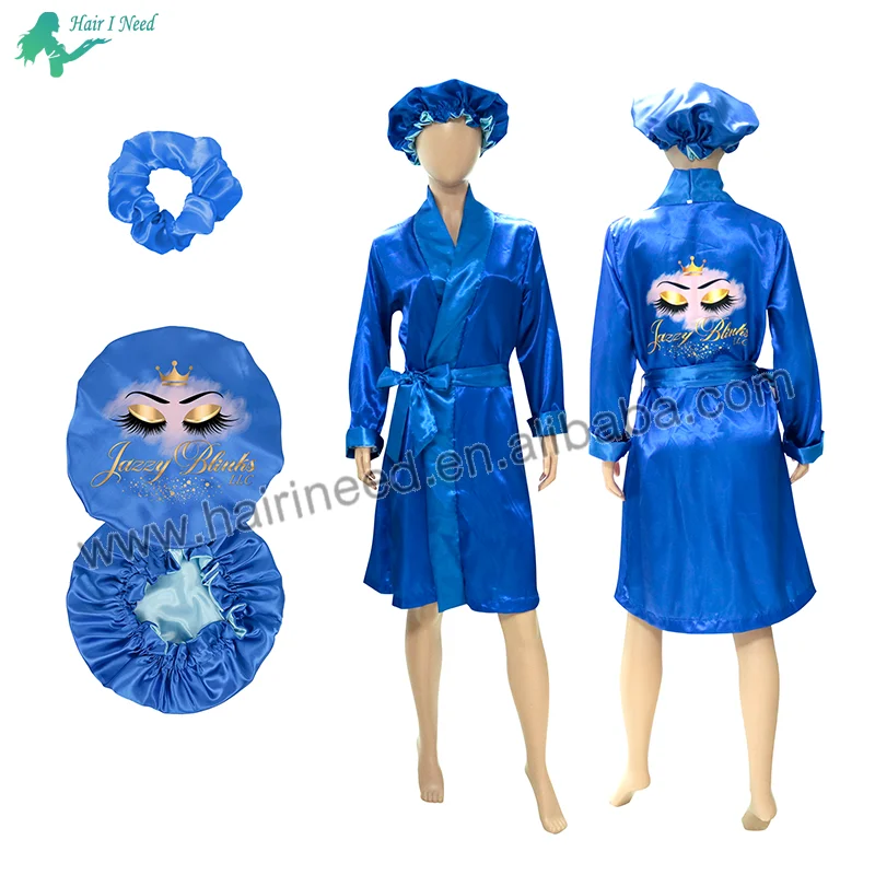 Luxury Sleepwear Women Night Dress Sexy Pajamas Custom Logo Robe Wedding Bridesmaid Long Sleeve Silk Satin Night Gowns For Woman