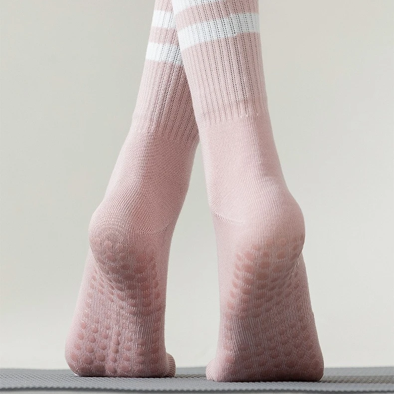 Yoga Socks Women Tube Socks Breathable Full Cotton Anti-slip Silicone Fitness Sports Socks