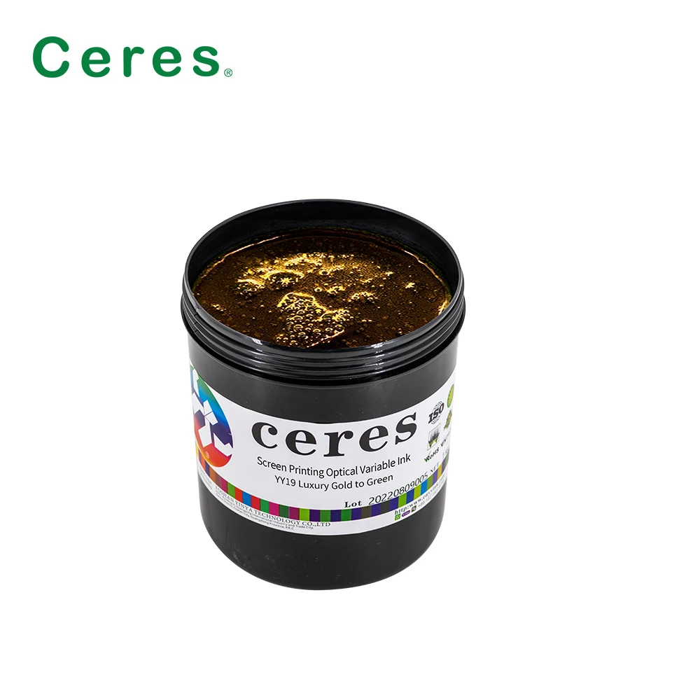 High quality YY19 gold to Green Optical Variable Ink For Screen Printing
