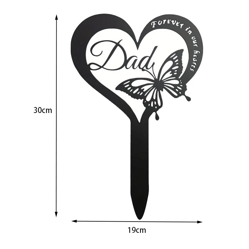 Wholesale Metal Heart Shaped Insert Memorial Grave Marker Cross Memorial Plate Stake Garden Cemetery Yard Signs