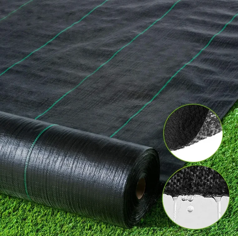 Stabilization UV Fabric Weed Mat Roll Agricultural Ground Cover Plant nursery Weed Control Membrane Black PP Woven Weed Mat