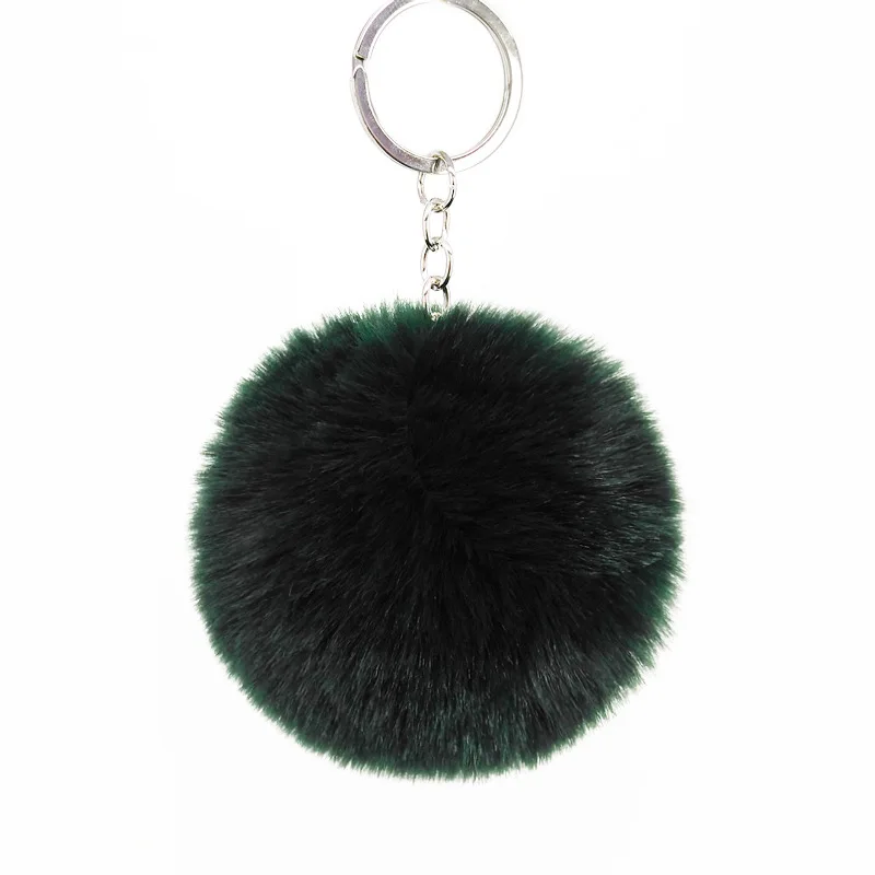 Cute Car Ball Keychain Fox Fur Pom Pon Ball Keychain