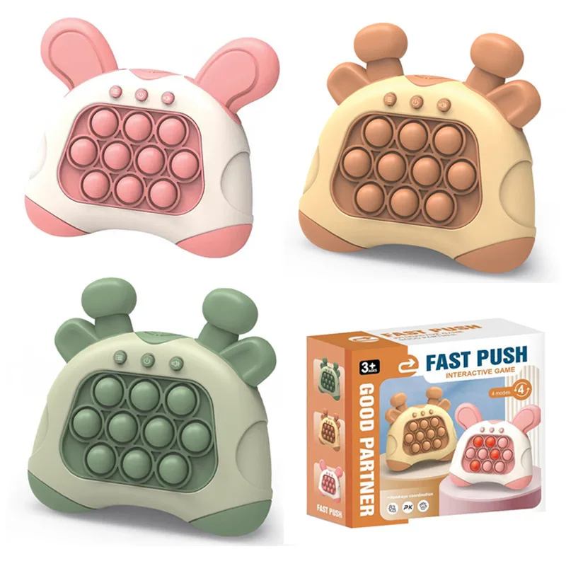 Quick Push Machine Console Game Silicone Training Cartoon Rabbit Astronauts Quick Push Push Pop It Game