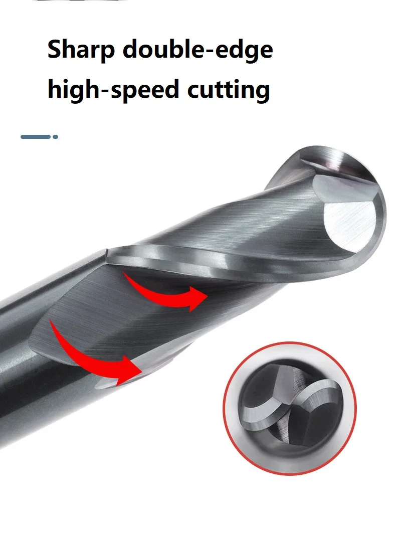 45/55/60/65 Degrees Carbide 2 Flutes Ball Nose Endmill Milling Cutter for Cnc Usage