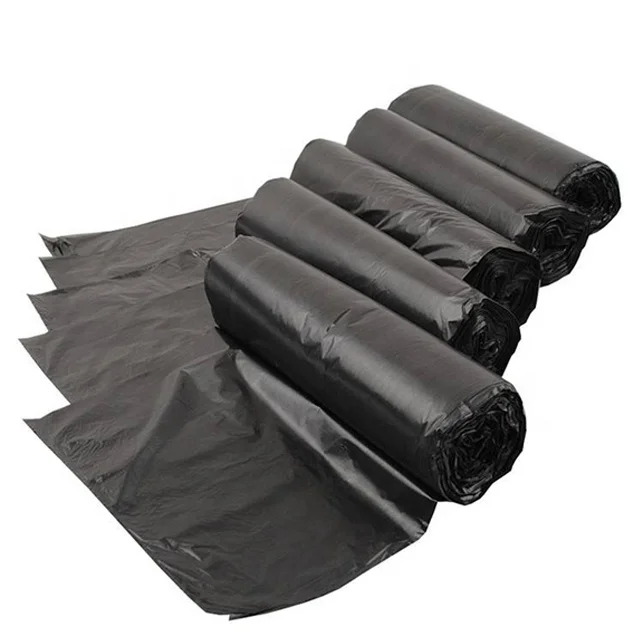 Черные складки для мусора на заказ черные биоразлагаемые рулоны из полиэтилена Ldpe пластиковые пакеты 55 галлонов