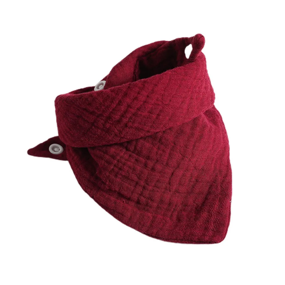 Printed custom Wholesale GOTS certified waterproof bamboo muslin bib organic cotton triangular baby bibs