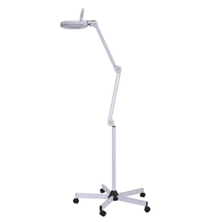 High End Beauty Salon Equipment Adjustable Five Legged Led Floor Stand Lamp Magnifying Glass Cold Light