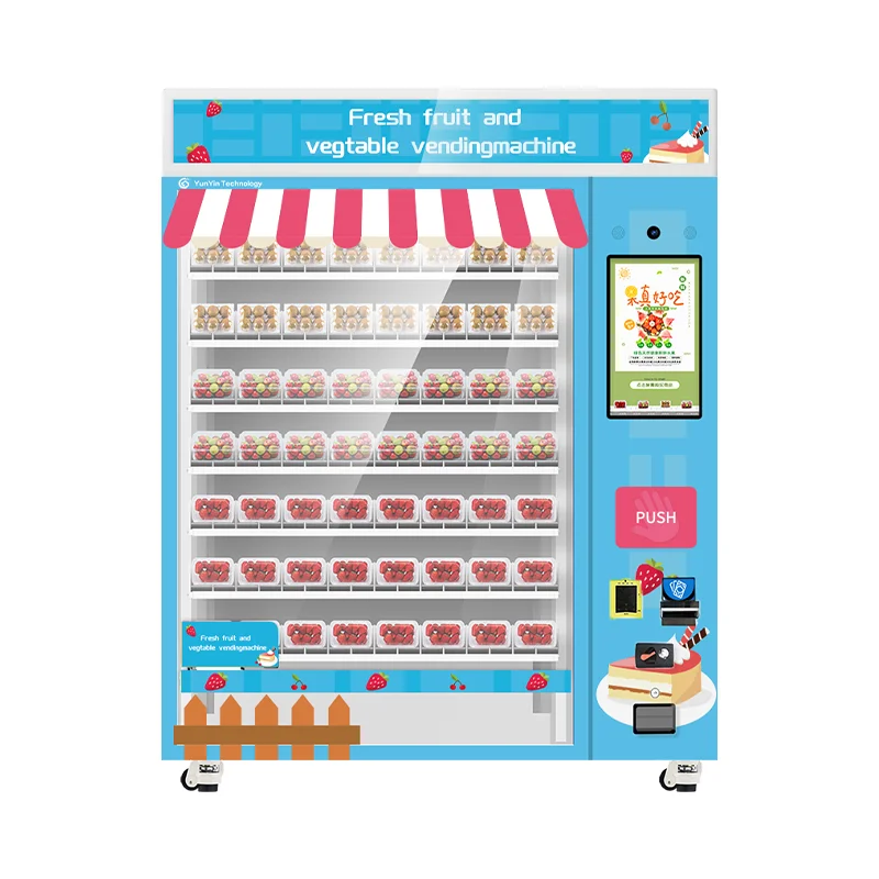Automatic 32 inch capacitive touch screen Self-Touch Machine Salad Vending Fresh Food Vending Machine