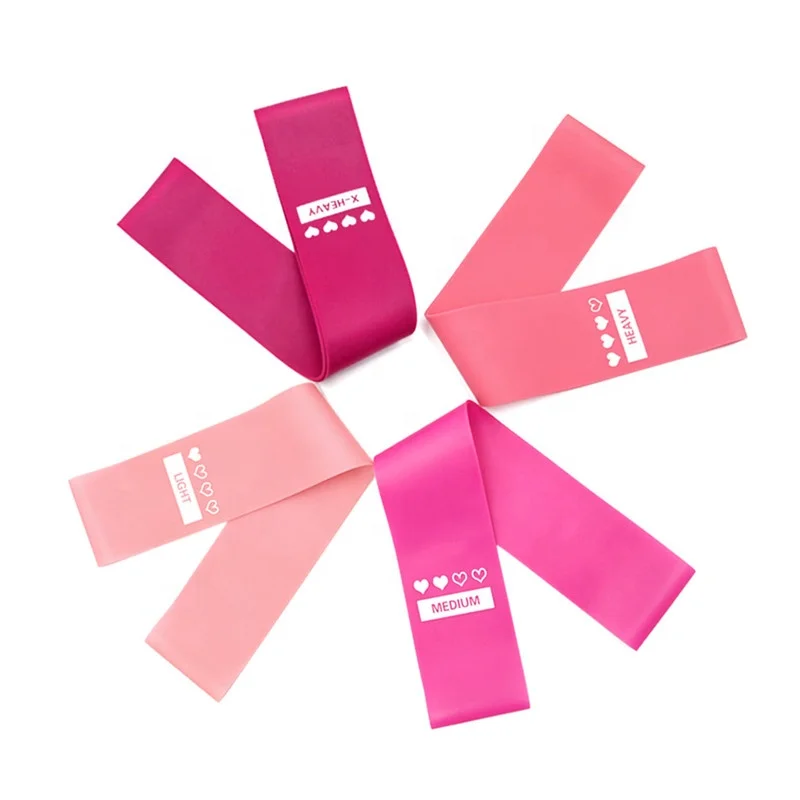 Pink Yoga Resistance Bands 4 Level Rubber Training Pull Rope For Sports Pilates Expander Fitness Gum Gym Workout Equipment