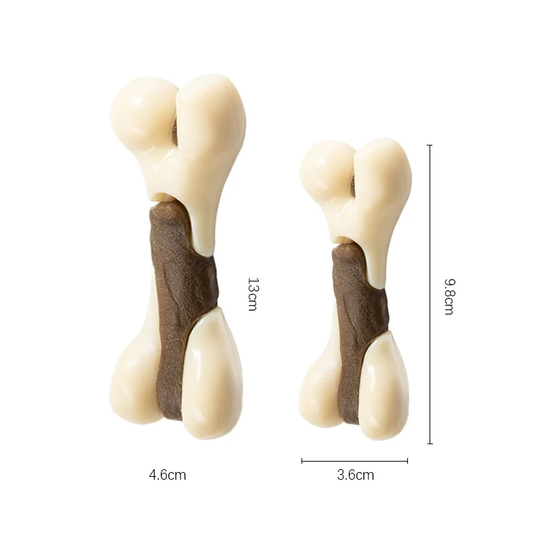 Pet Bite Resistant Toy Nylon Cowhide Molar Teeth Eating Play Bone Dog Toy