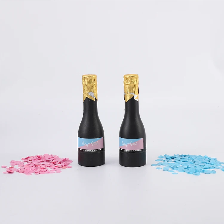 Gender Reveal Boy or Girl Baby Biodegradable Pink Blue Spring Launch Champagne Bottle cannon