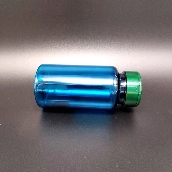 Wholesale GMP manufacture supply 150ml 200ml blue dark amber  Capsule pill Medicine use  PET Pharma Plastic Bottle wtih flip top
