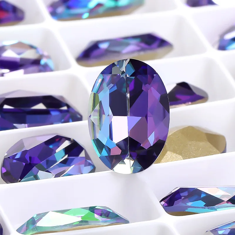 Dongzhou High-Grade Oval Pointback Fancy Stone Pointed Back Stone Fancy Stone DIY Nail Art Accessories