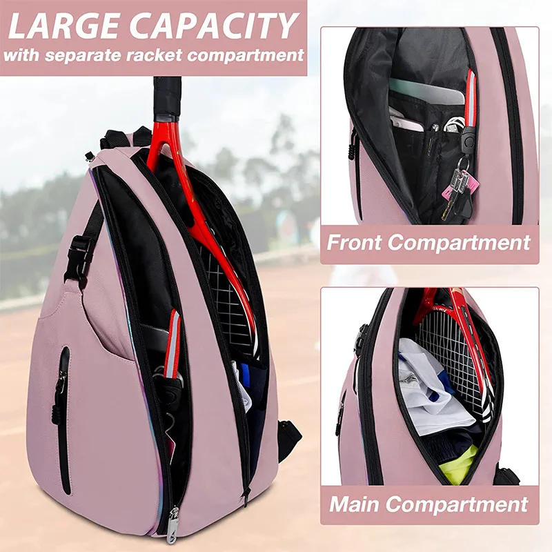 Custom logo Lacrosse Pickle Ball Set Bag 2 in 1 Sling Backpack Crossbody Women  Pickleball Sport Racket Tennis Padel  Carry Bag