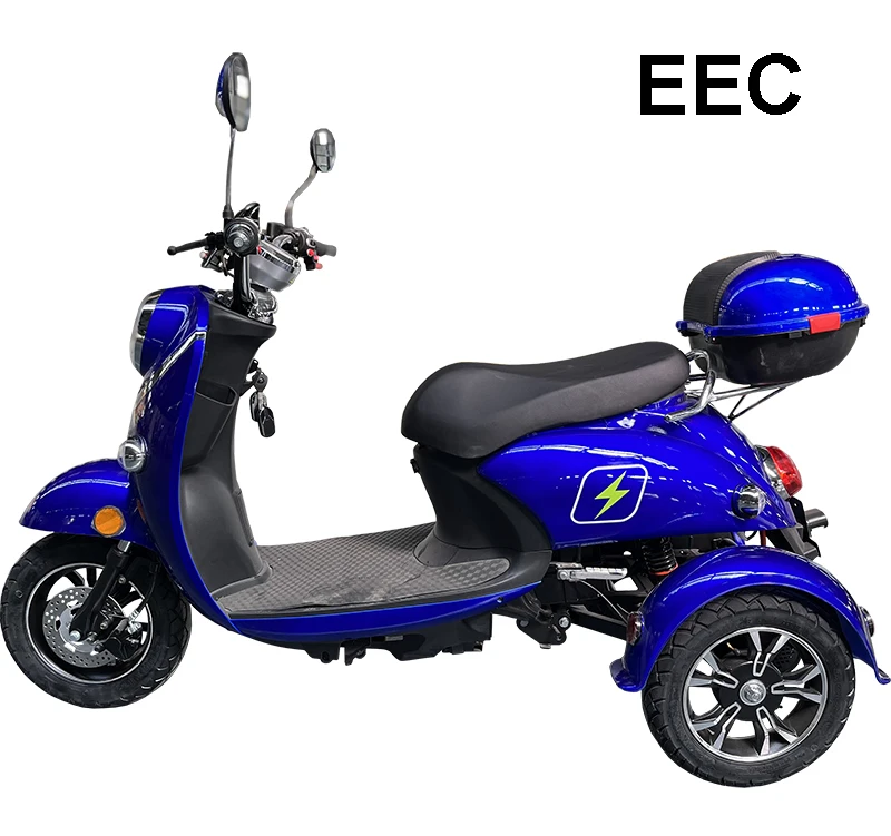 EEC certificate 800w brushless scooter electric adult motorcycles lead acid battery powered 3 wheel electric scooter