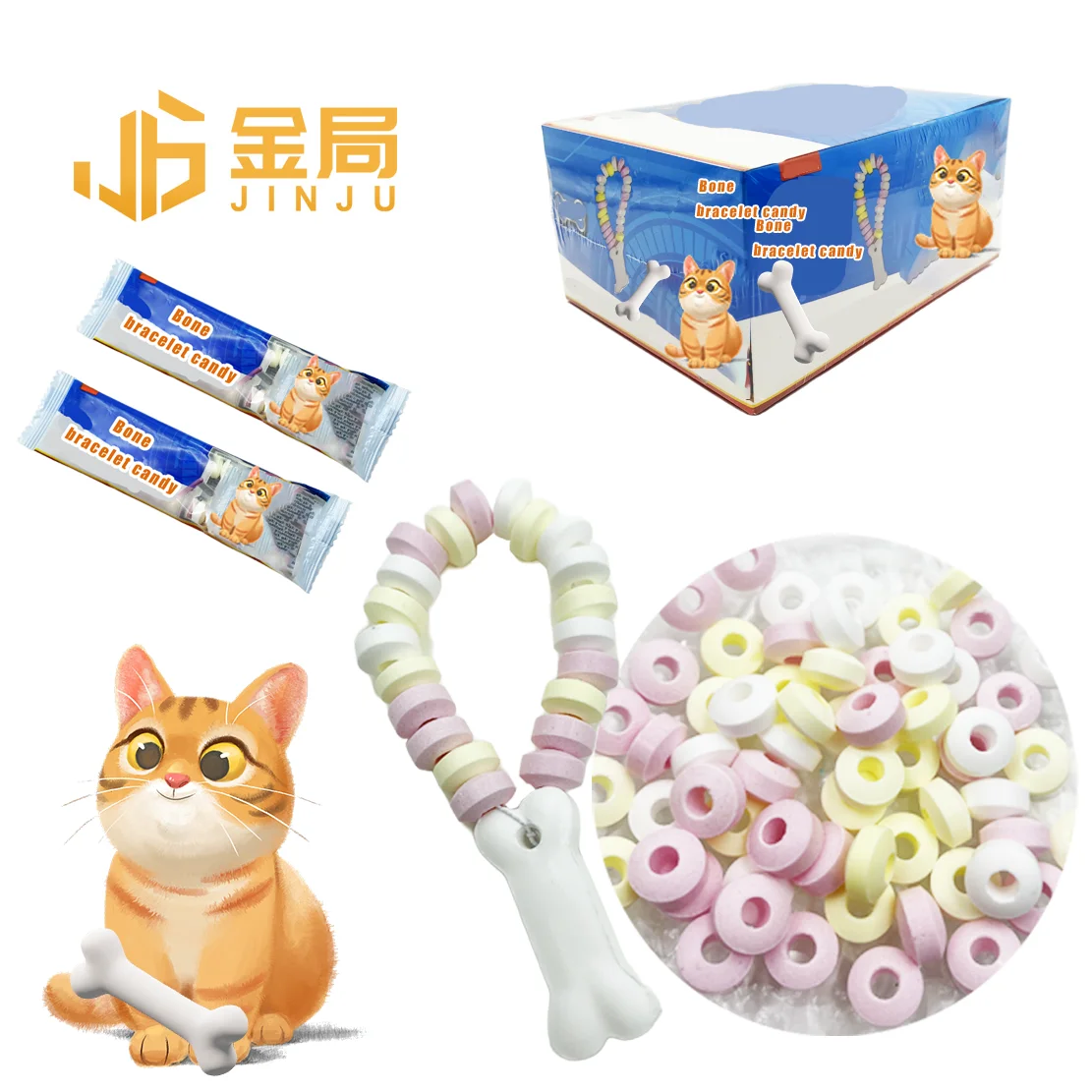Box packing cute bracelet candies lovely sweet tablet candy for door gifts