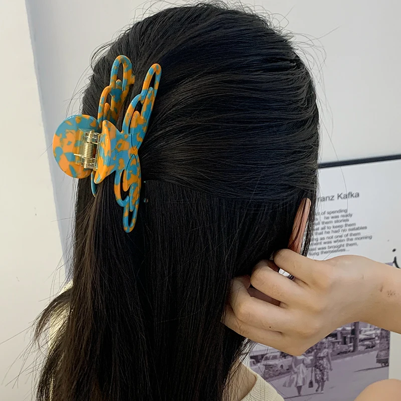 DOWELL Fashion Large Size 12cm Acetate Hair Claws Dark Tortoiseshell Claw Hair Clip Girls European American Korean Influence