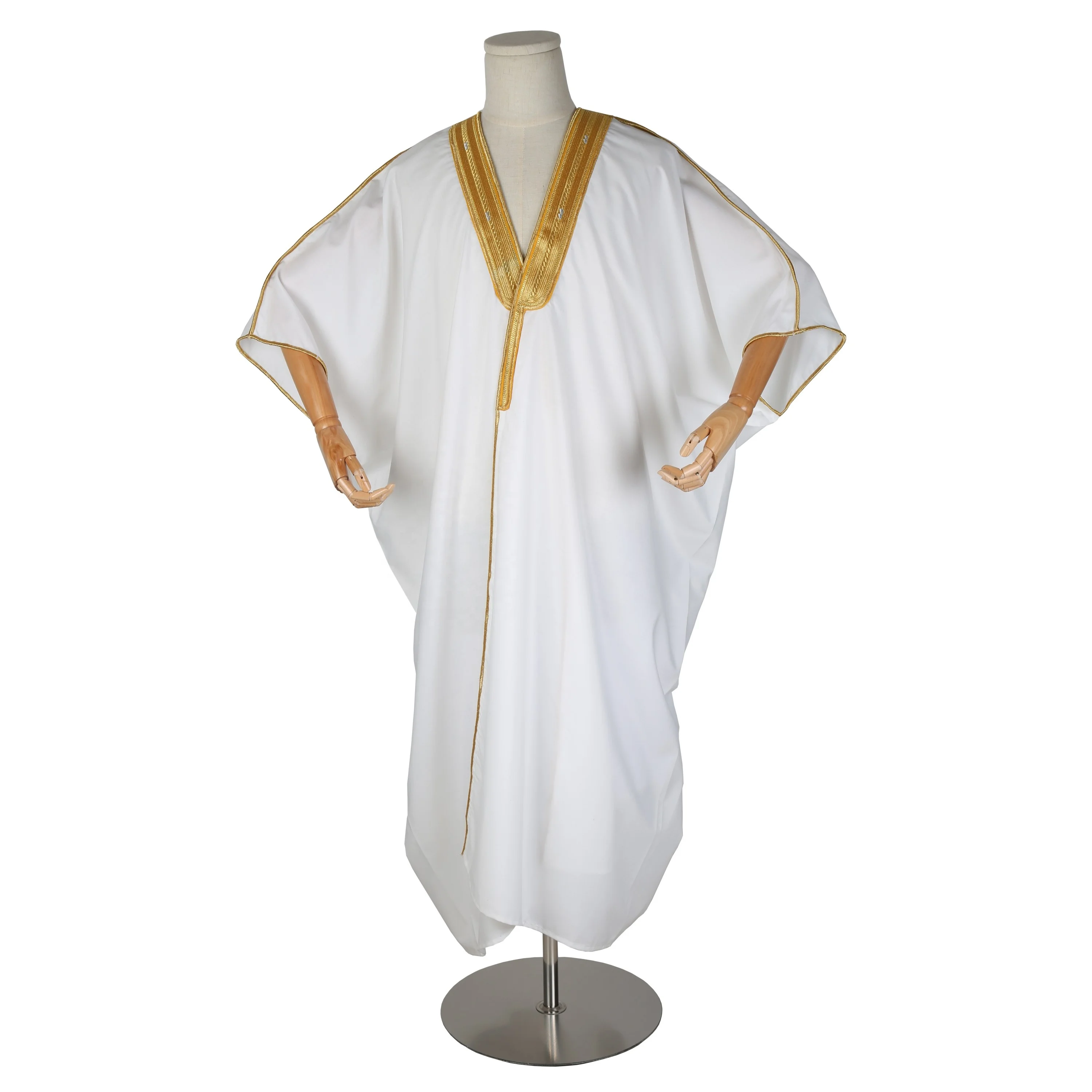 Gold Embroidered Muslim Imam Thobe Kaftan Desert Jubah Abaya Jalabya Ethnic Qamis Islamic Sheikh Khaleeji Bisht Cloak Arab Dress