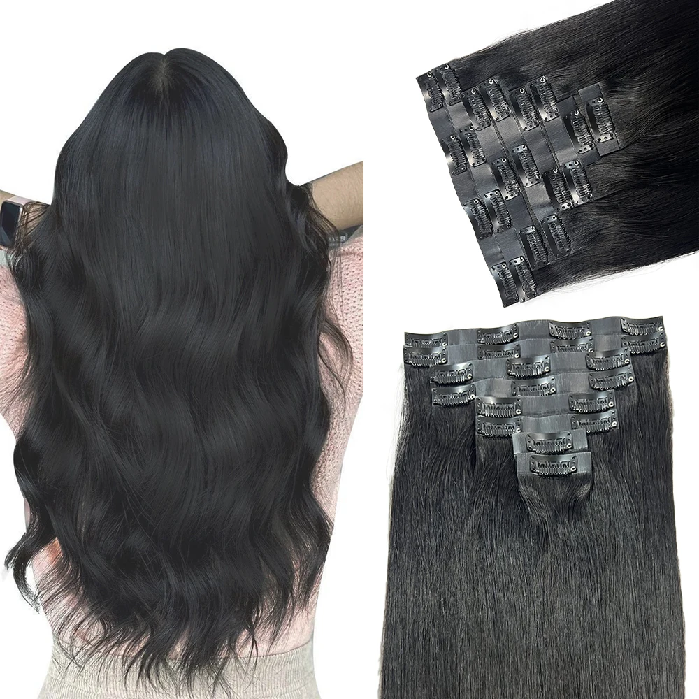Showjarlly Factory Direct Price 100 Premium Hair Clip Ins Seamless Weft Clip in Real Human Hair Extension